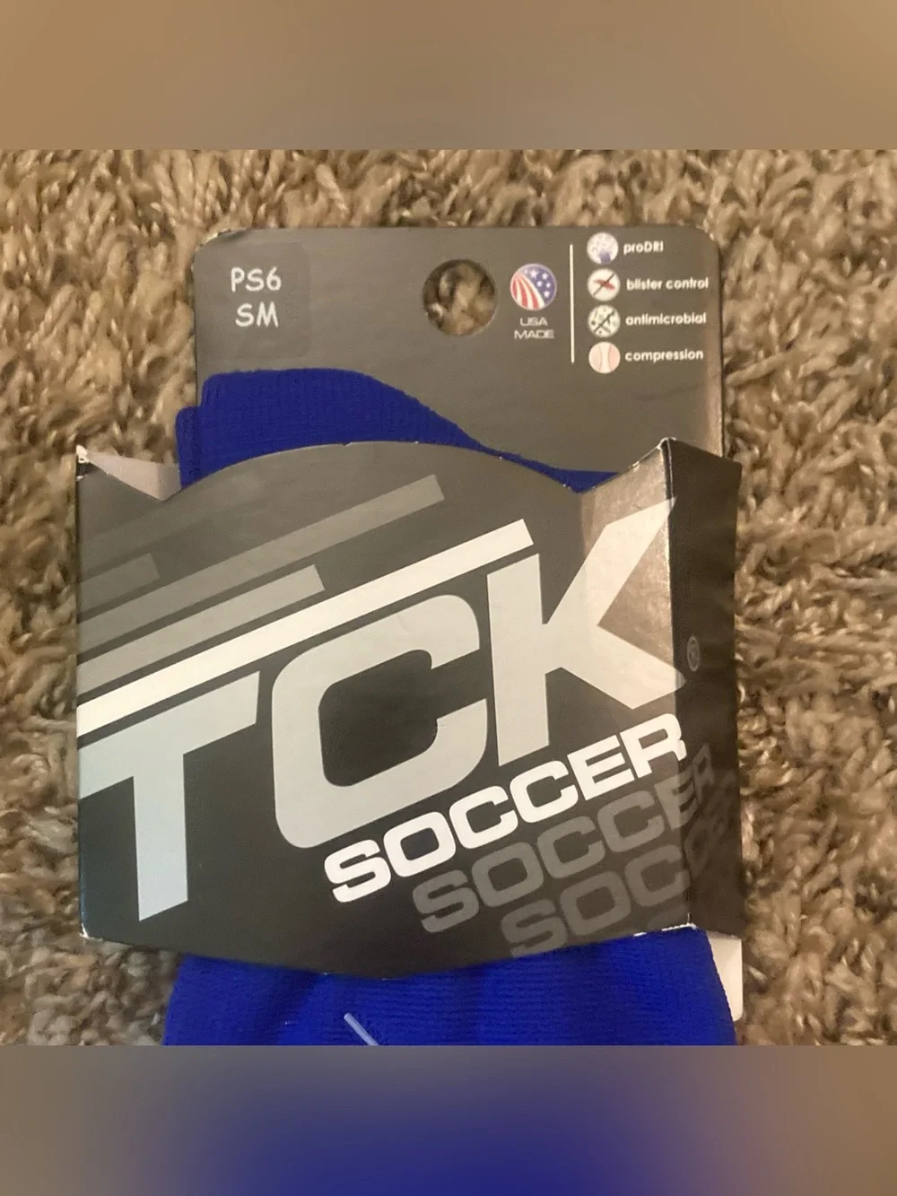NEW TCK Finale Soccer Royal Blue Knee Socks, Sz S Youth 12-5, Made in USA, Sport
